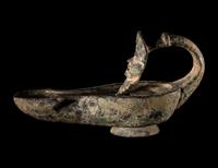 A Roman Bronze Oil Lamp