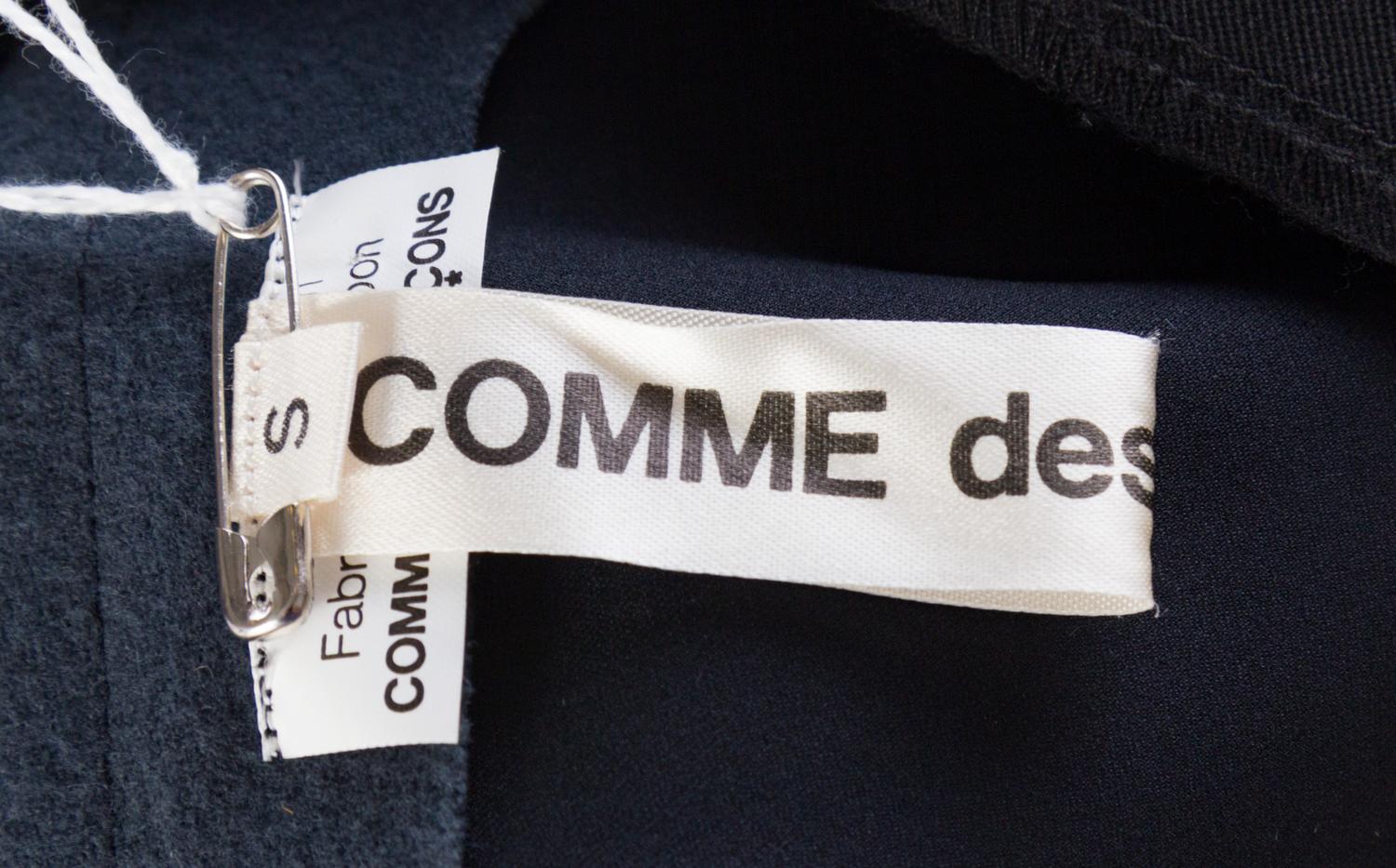 A Comme des Garcons Black Hexagonal Patch Tunic, Size S.