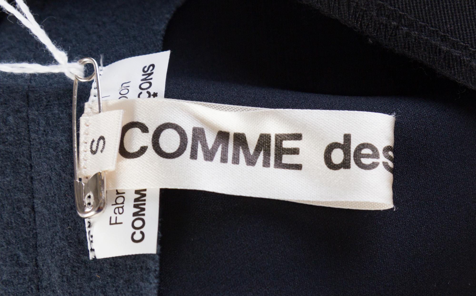 A Comme des Garcons Black Hexagonal Patch Tunic, Size S.