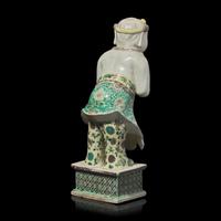 A Chinese Famille Verte Figure of Sudhana ( Shancai Tongzi ), 19th Century or Earlier 十九世紀或更早 素三彩善財童子像