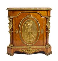A Napoleon III Gilt Bronze Mounted Kingwood Meuble d'Appui, LATE 19TH CENTURY, Height 45 1/2 x width 47 x depth 18 inches. — LATE 19TH CENTURY,