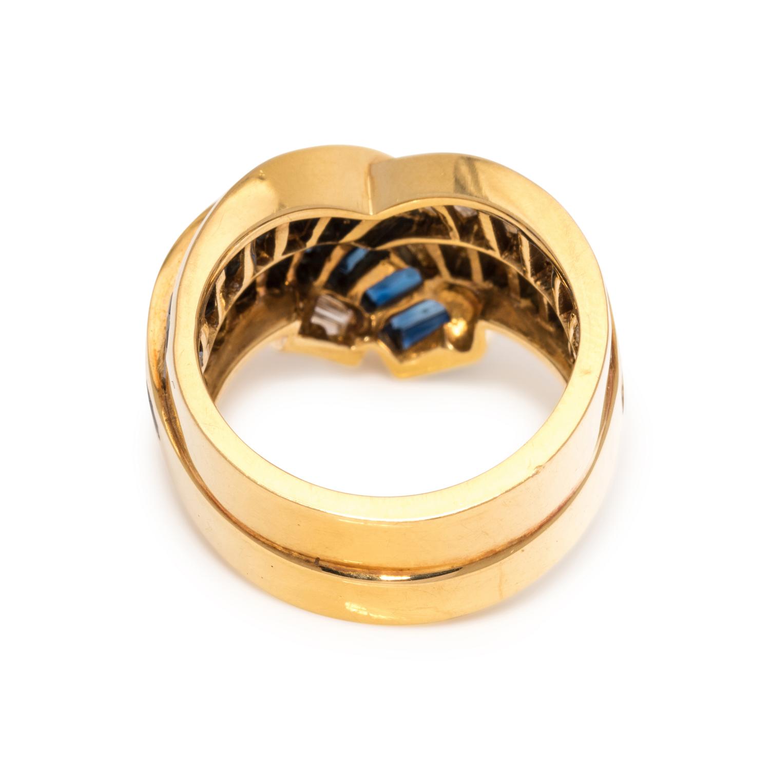 CHARLES KRYPELL, SAPPHIRE AND DIAMOND RING