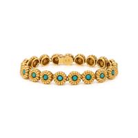 Turquoise and Yellow Gold Bracelet