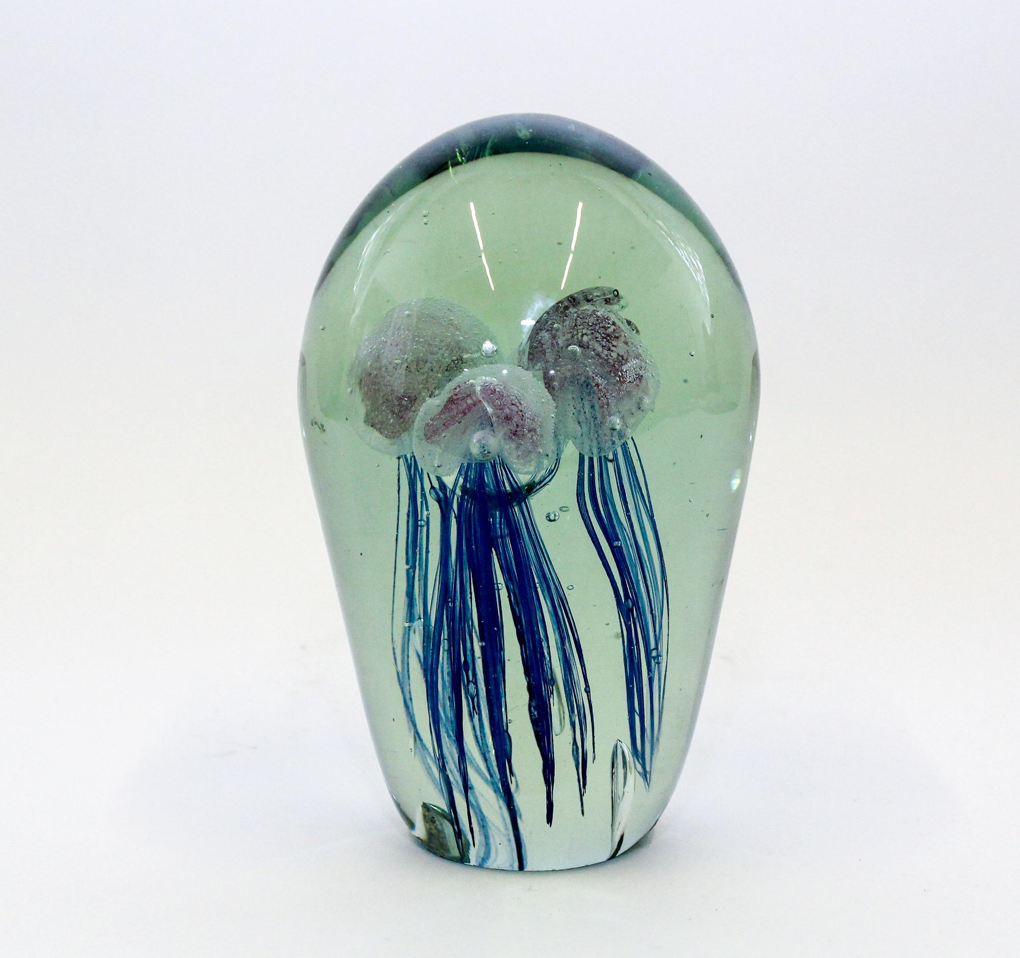 A Large Glass "Jellyfish" Paperweight. Height 7 3/4 inches.