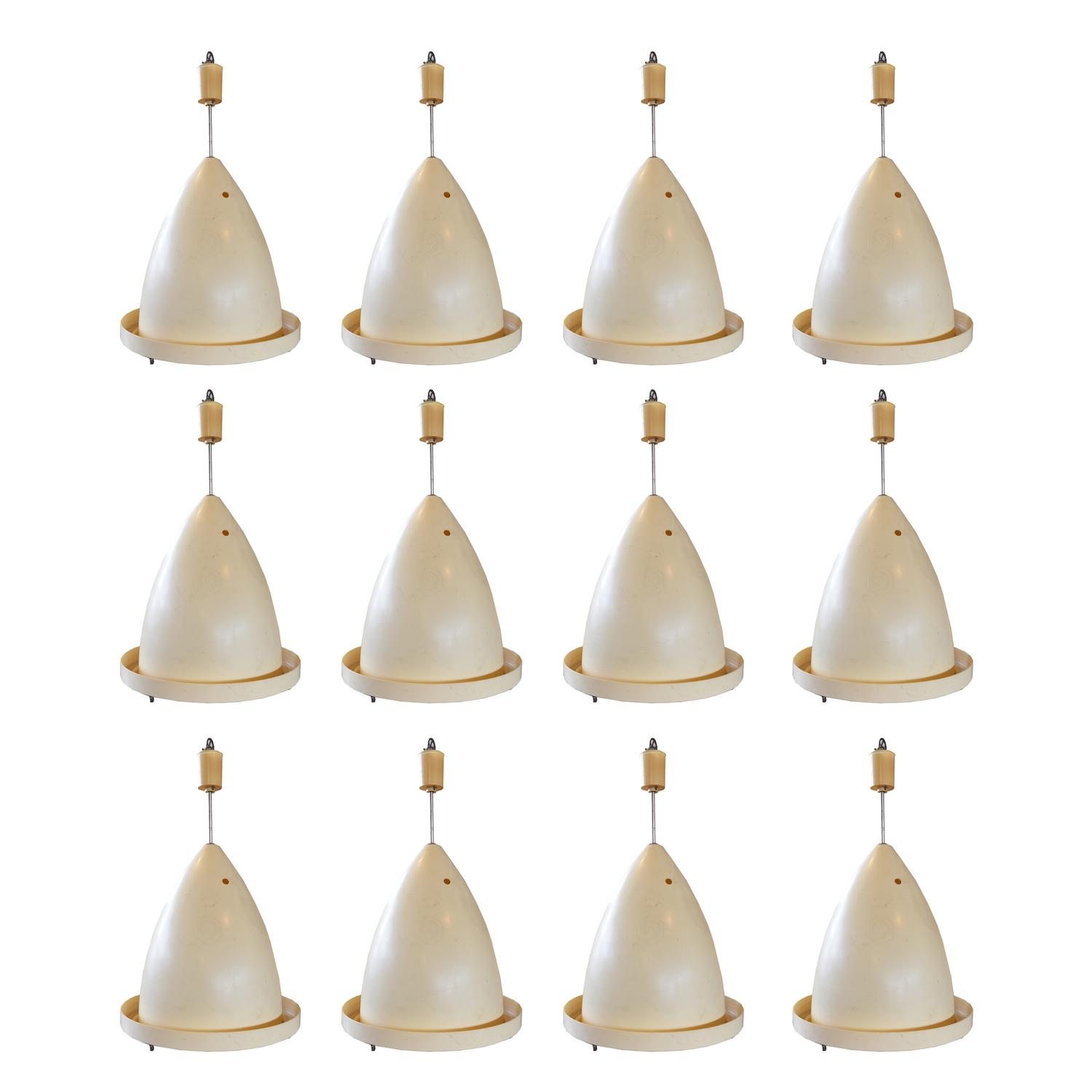A Set of Twelve Mid-Century Light Fixtures 17" W x 17" D x 26" H — Czech Republic, Mid-20th Century