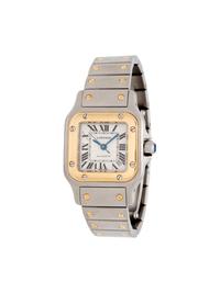 CARTIER, STAINLESS STEEL AND 18K YELLOW GOLD REF. 2423 'SANTOS' WRISTWATCH