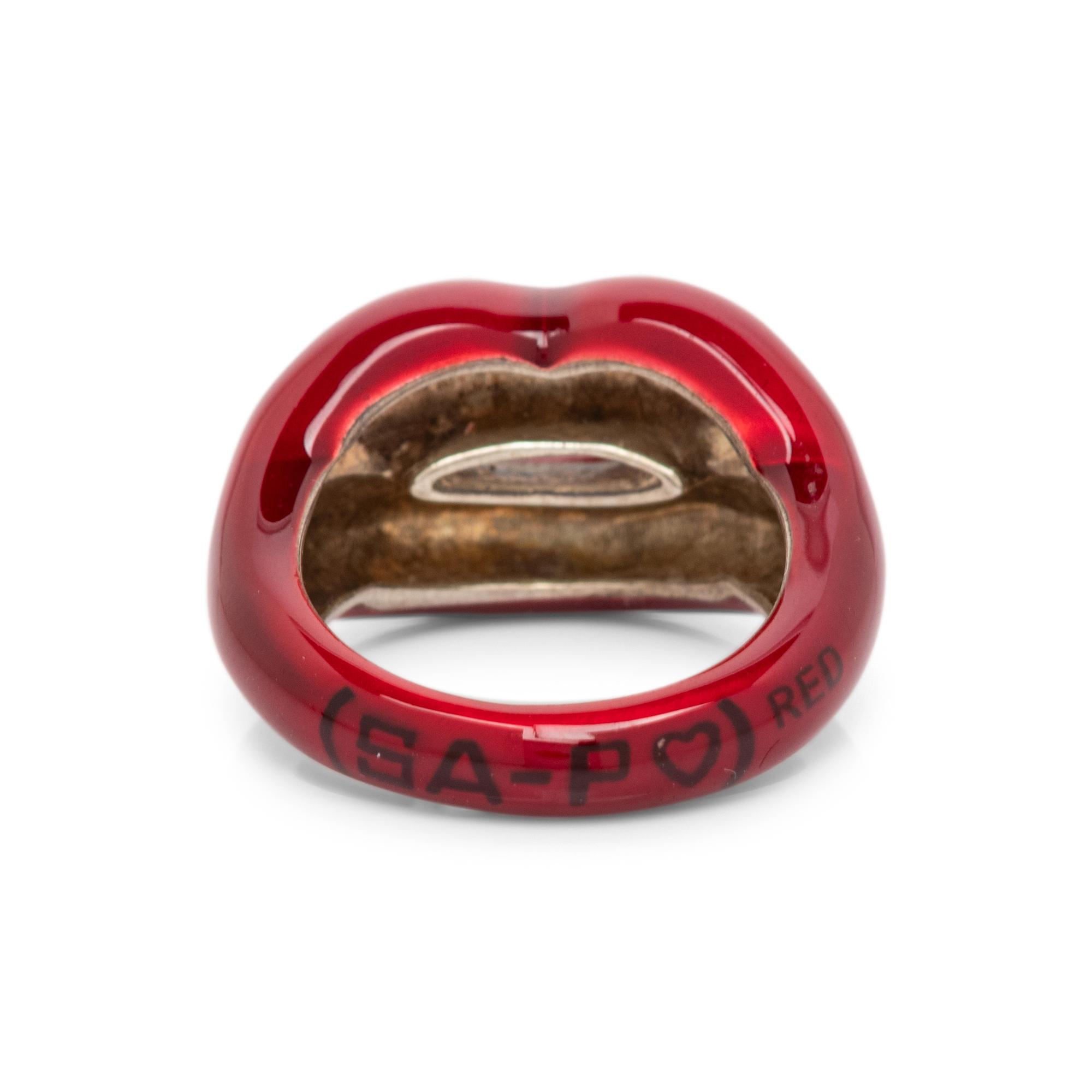 Solange, Sterling & Enamel Hotlips Ring