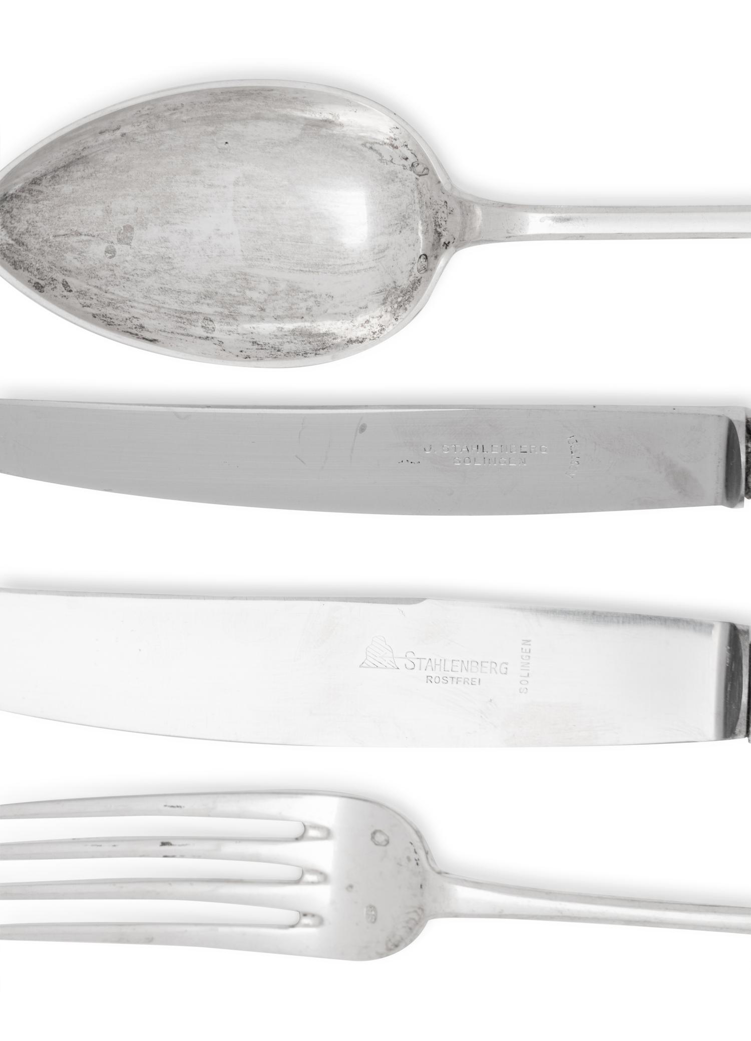 A Hungarian Silver Flatware Service
