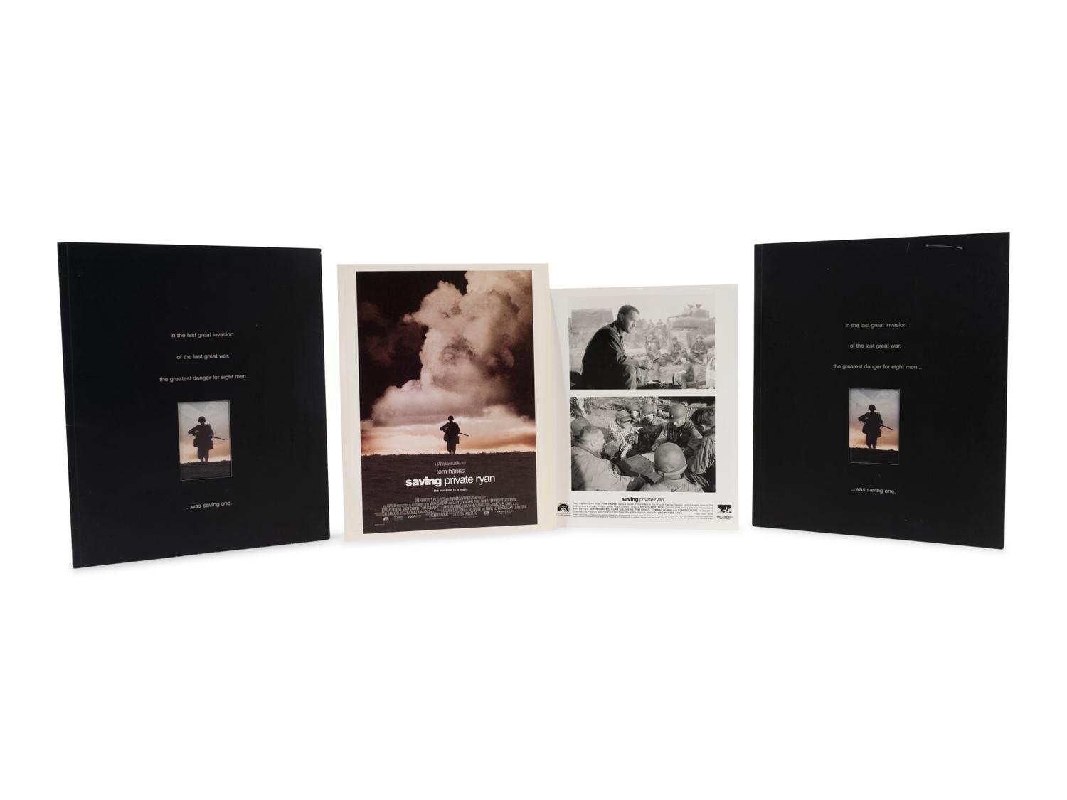 (Film Memorabilia) A group of 3 pieces of memorabilia relating to Saving Private Ryan . Amblin Entertainment, Mutual Film Company: 1998. Comprising: