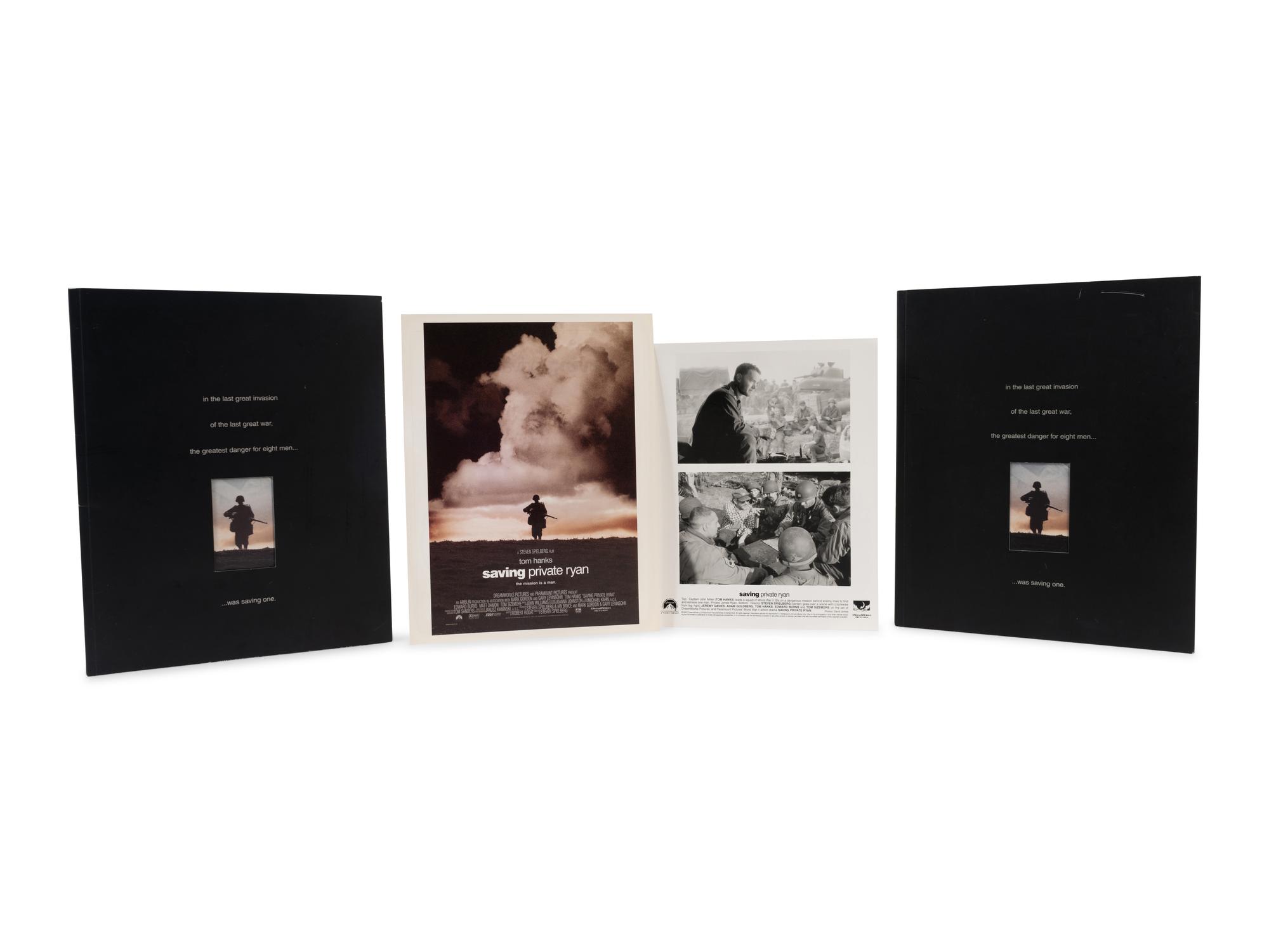 (Film Memorabilia) A group of 3 pieces of memorabilia relating to Saving Private Ryan . Amblin Entertainment, Mutual Film Company: 1998. Comprising:
