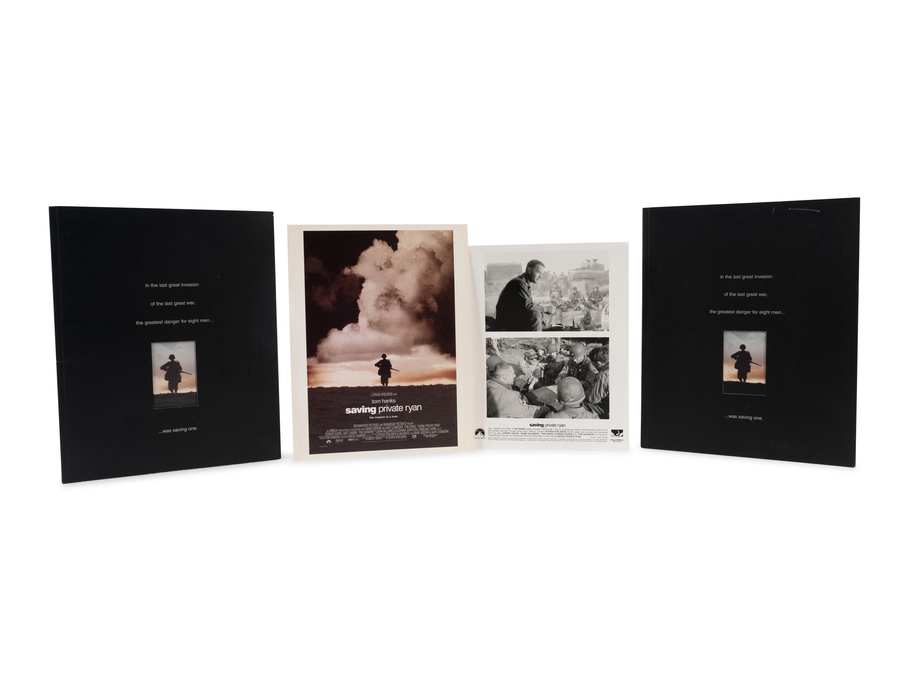 (Film Memorabilia) A group of 3 pieces of memorabilia relating to Saving Private Ryan . Amblin Entertainment, Mutual Film Company: 1998. Comprising:
