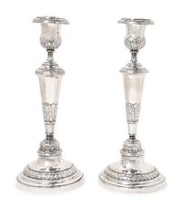 A Pair of Continental Silver Candlesticks — Early 20th Century
