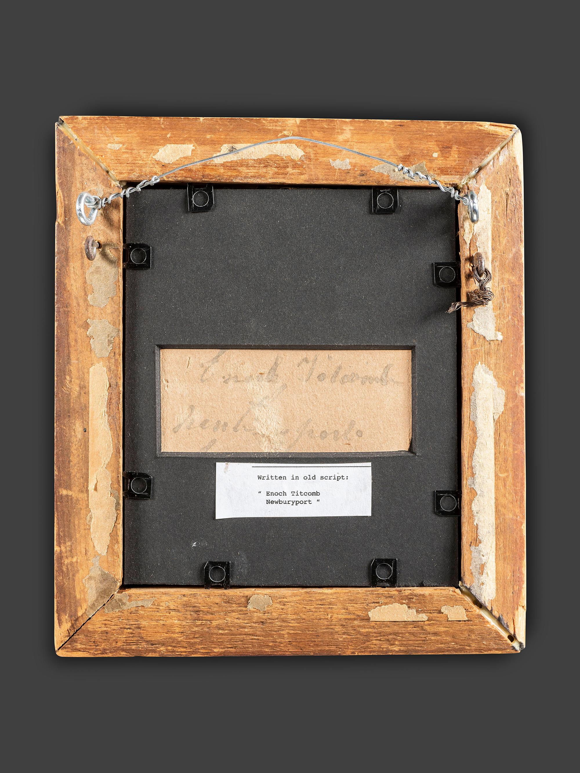 A Cut Paper and Cloth Silhouette of Enoch Titcomb with Eglomise Mat