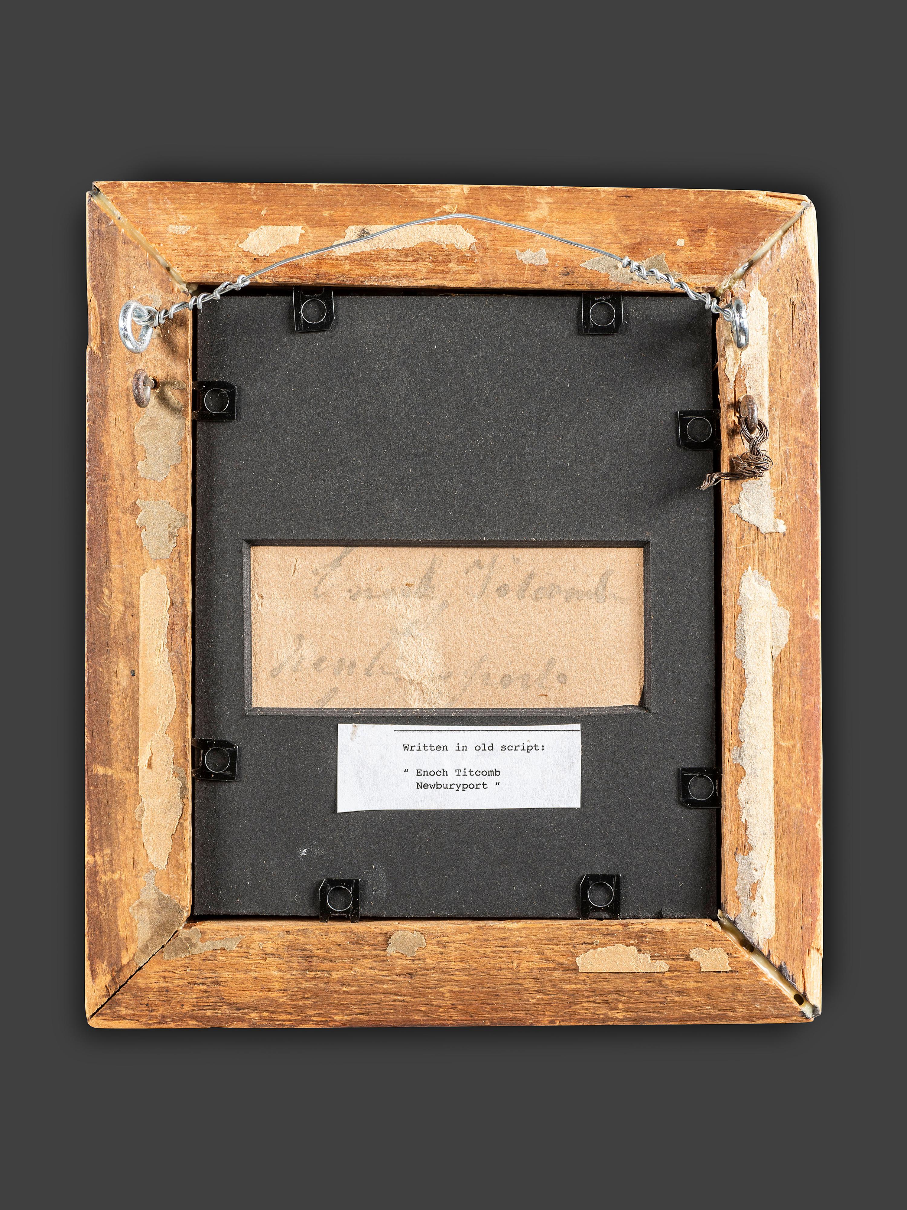 A Cut Paper and Cloth Silhouette of Enoch Titcomb with Eglomise Mat