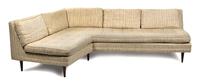A Mid-Century Upholstered Sectional Sofa Height 26 inches.