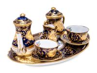 A Miniature Royal Staffordshire Porcelain Seven-Piece Coffee Service