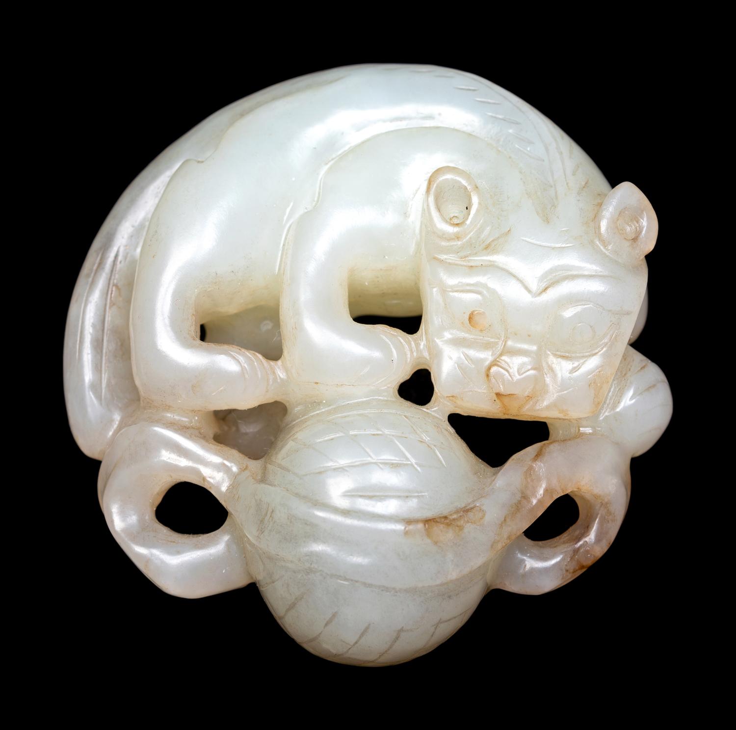 Three Chinese Celadon Jade Carvings of Animals