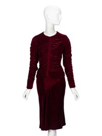 Tom Ford for Gucci, Bordeaux Velvet Skirt Ensemble, F/W 1999