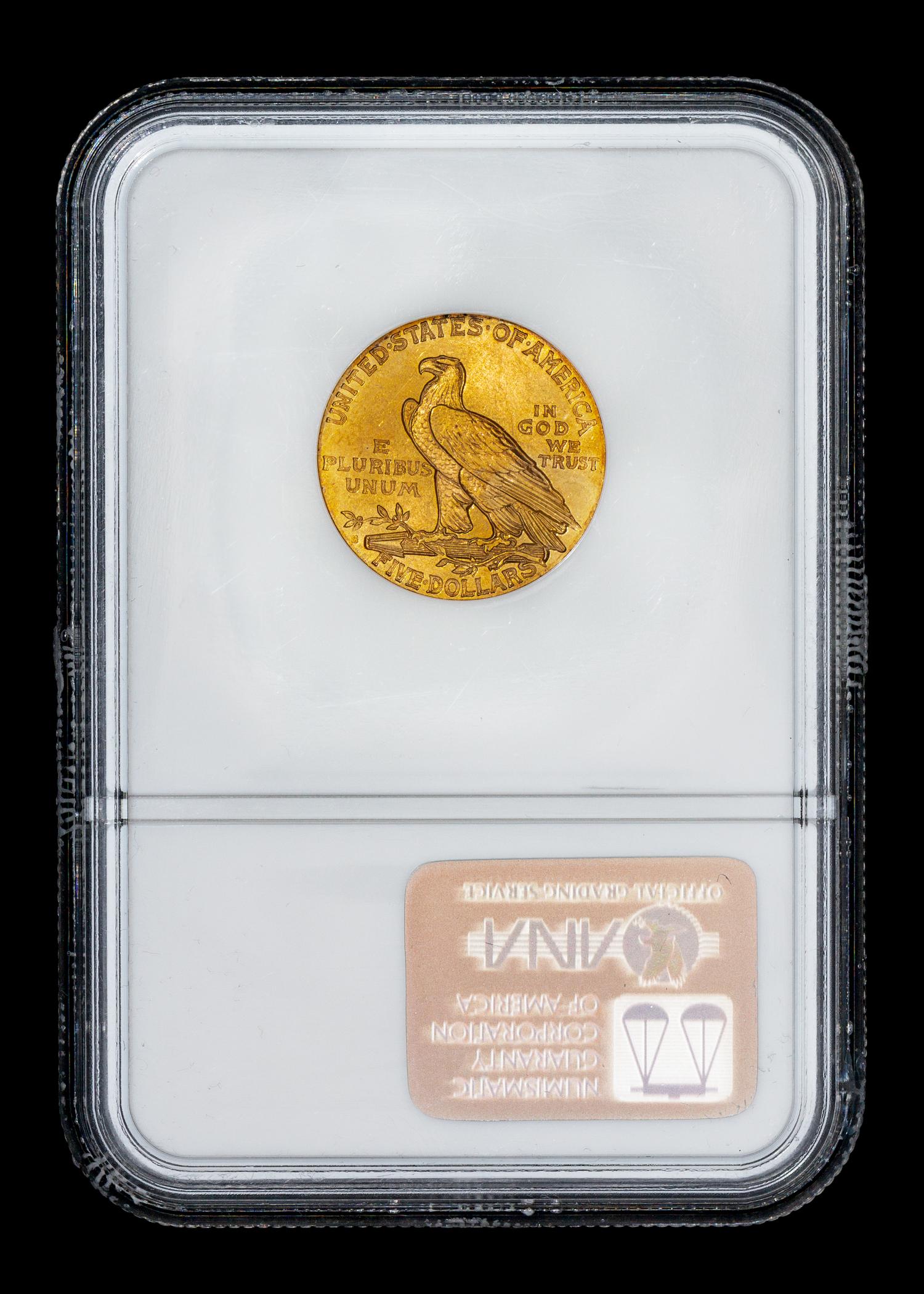A United States 1908-S Indian Head $5 Gold Coin (NGC MS64)