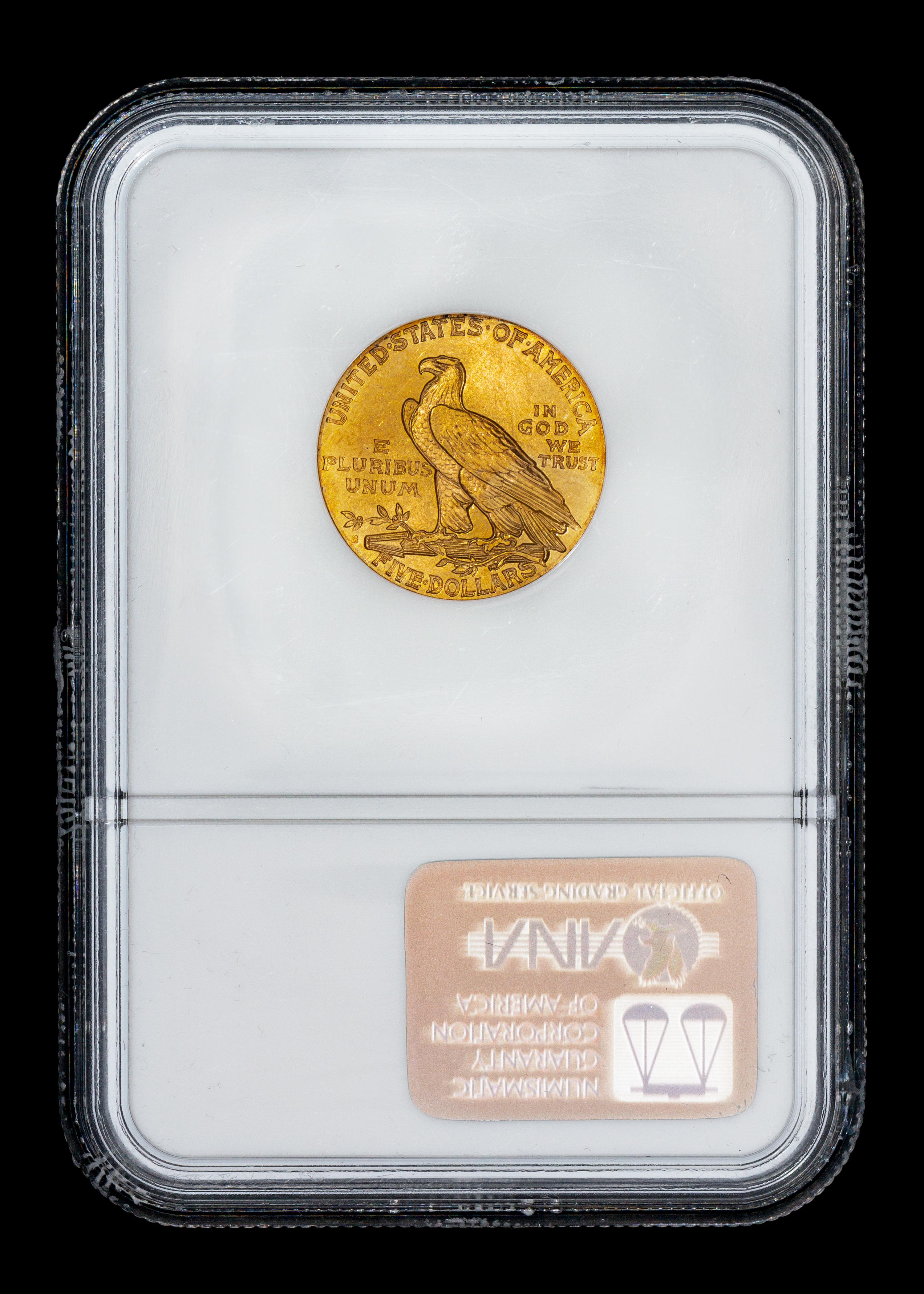 A United States 1908-S Indian Head $5 Gold Coin (NGC MS64)