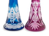 Two Cut-to-Clear Glass Decanters