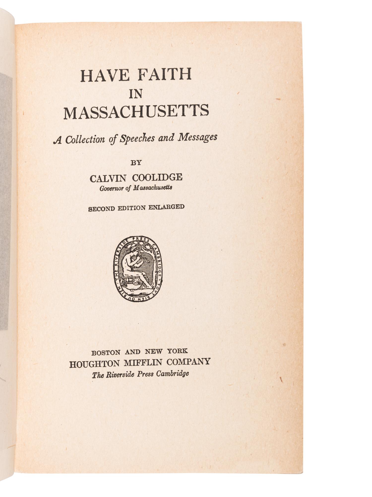 COOLIDGE, Calvin (1872-1933). Autobiography. New York: The Cosmopolitan Book Company, 1929.
