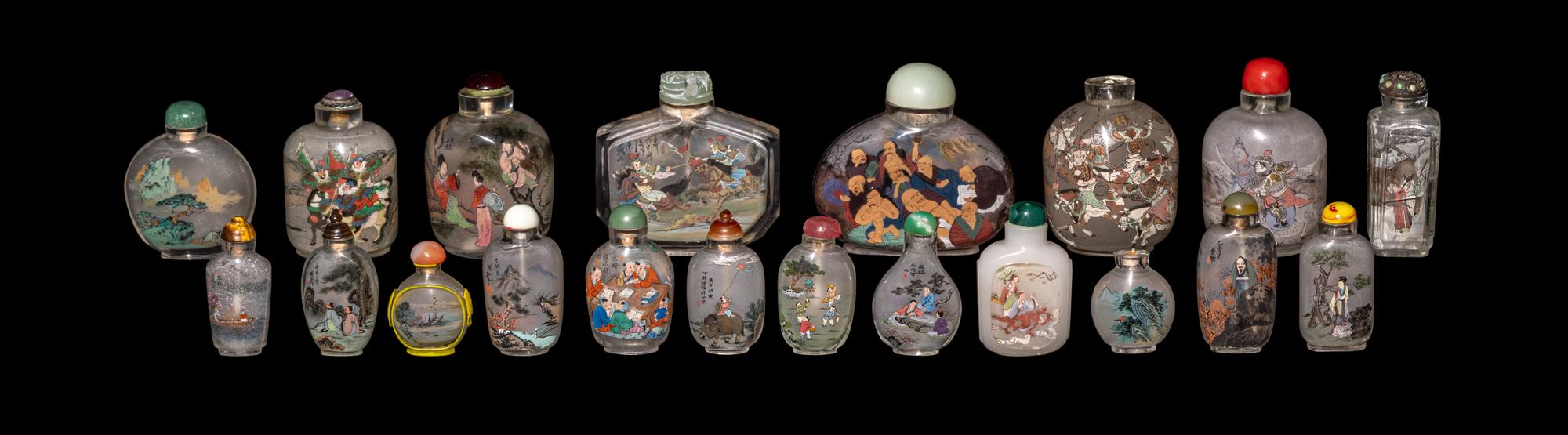 37 Chinese Inside Painted Glass Snuff Bottles