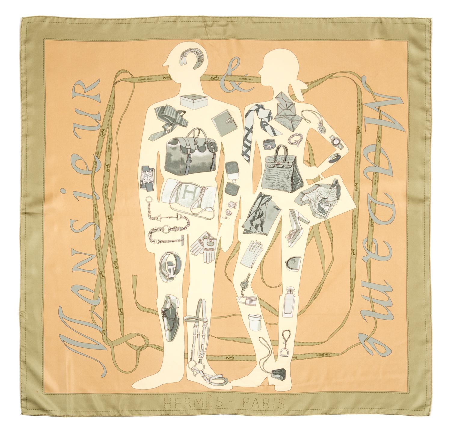 An Hermes 90cm Silk Scarf, 36"x36".