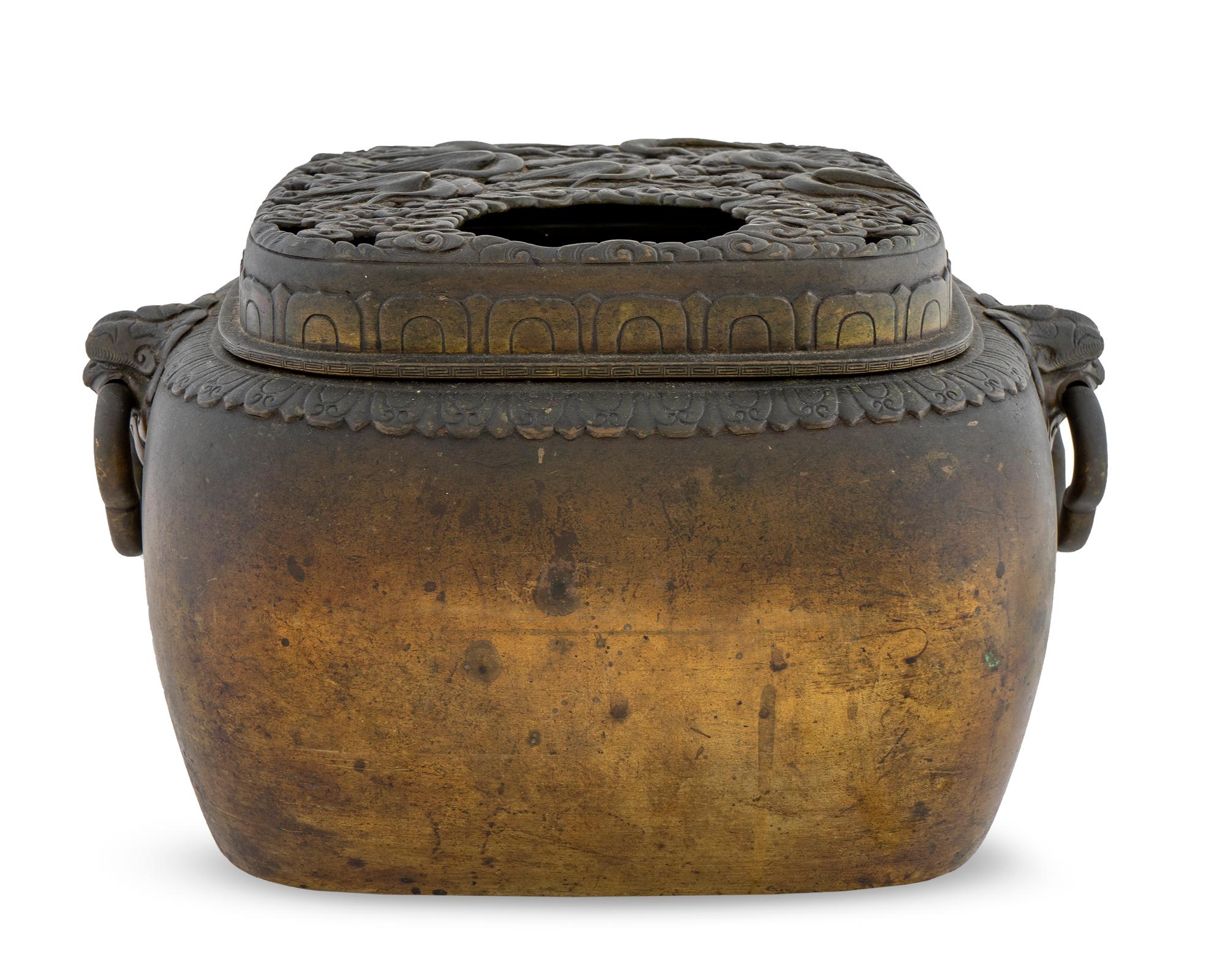 A Large Japanese Bronze Incense Burner