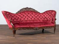 A Victorian Floral Carved Rosewood Parlor Settee