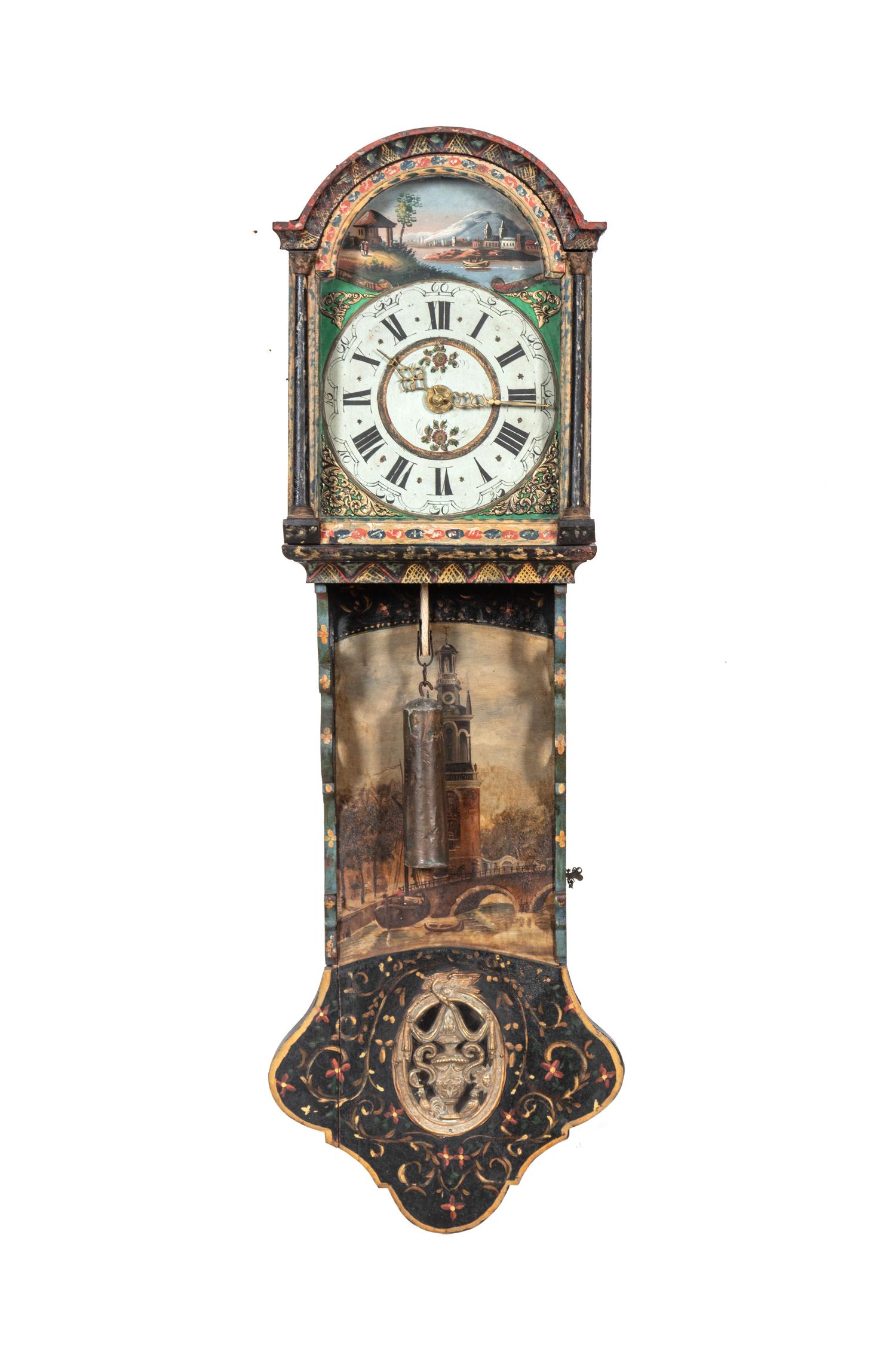 A Dutch Painted Wall Clock