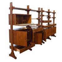 A Mid-Century Shelving Unit 74.5" W each x 16" D x 81" H — Italy, Mid-20th Century