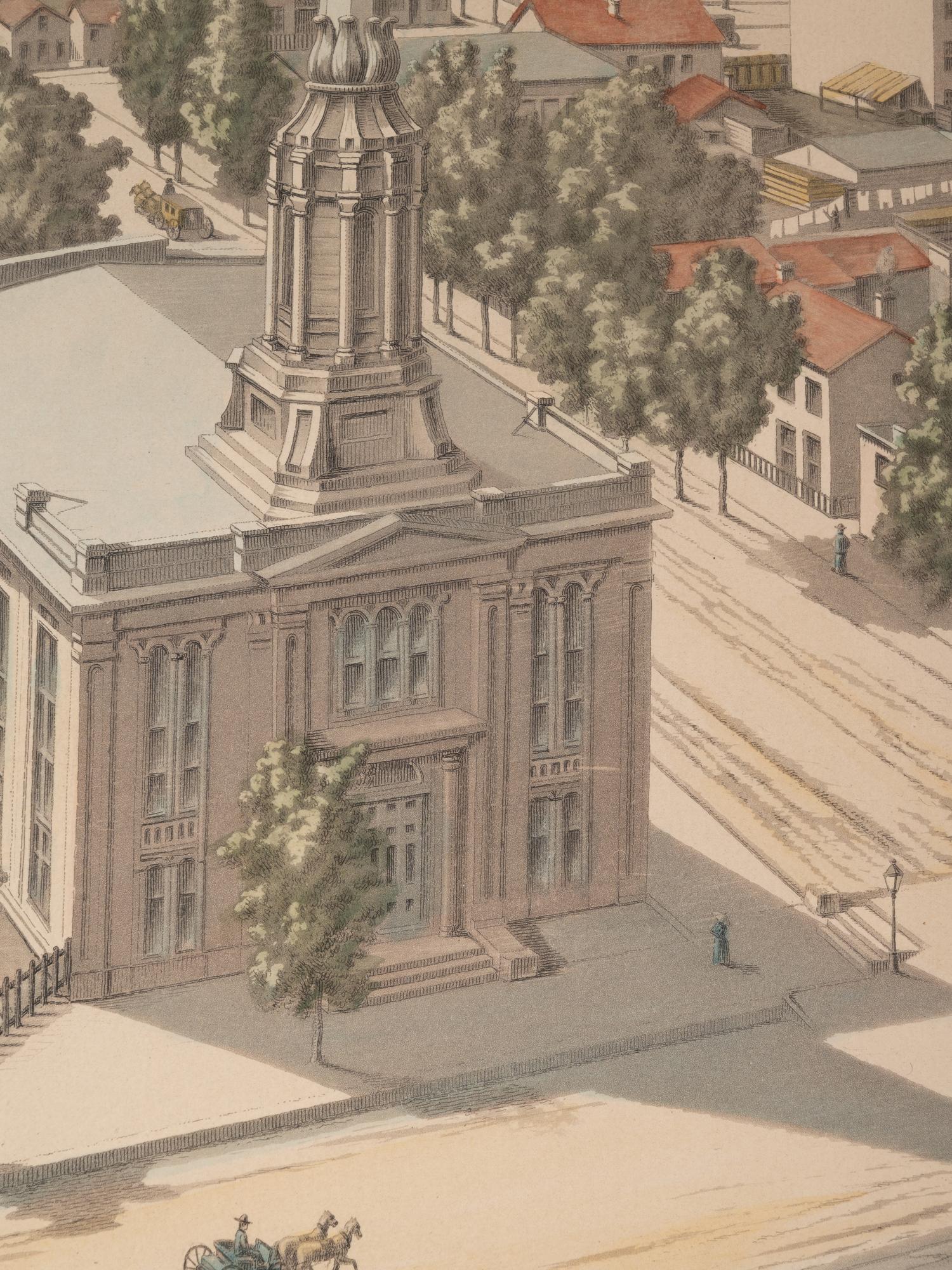 A group of 4 aquatint prints of Chicago by A. Ackermann and Son, Inc., comprising: