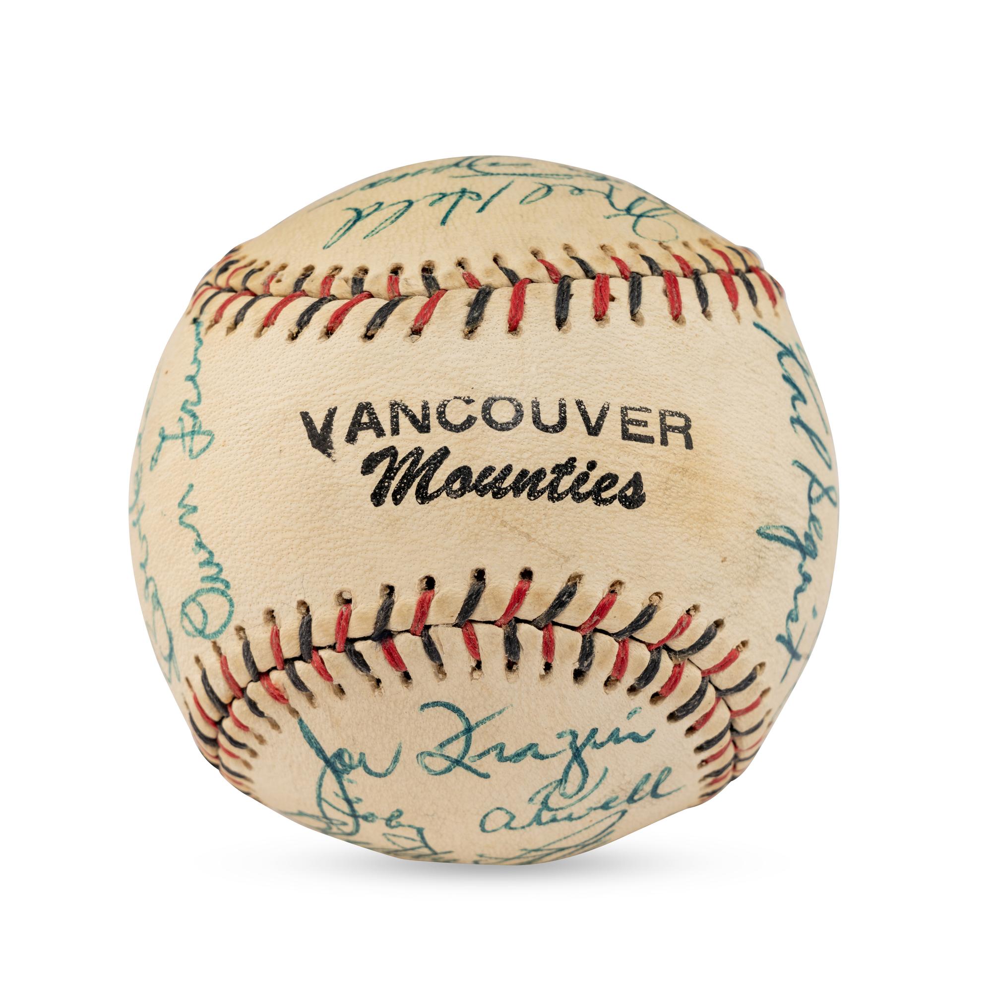 A 1957 Vancouver Mounties Team Signed Autograph Baseball