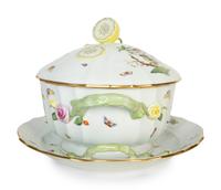 A Herend Porcelain Rothschild Covered Tureen and Underplate — 20th Century