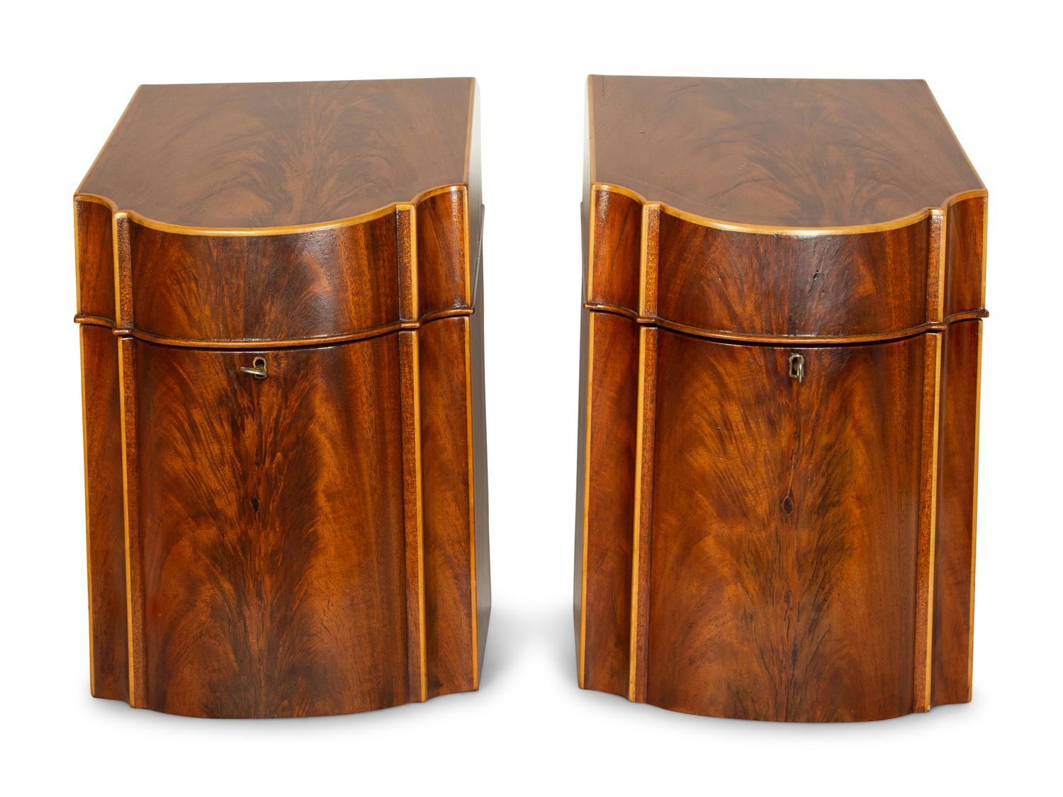 A Pair of English Mahogany Knife Boxes