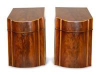 A Pair of English Mahogany Knife Boxes