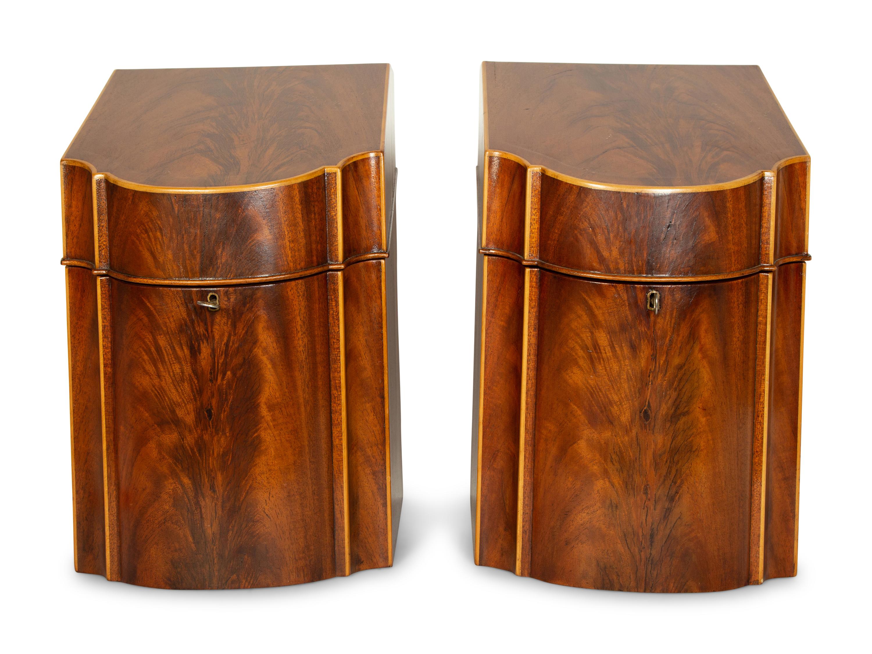 A Pair of English Mahogany Knife Boxes