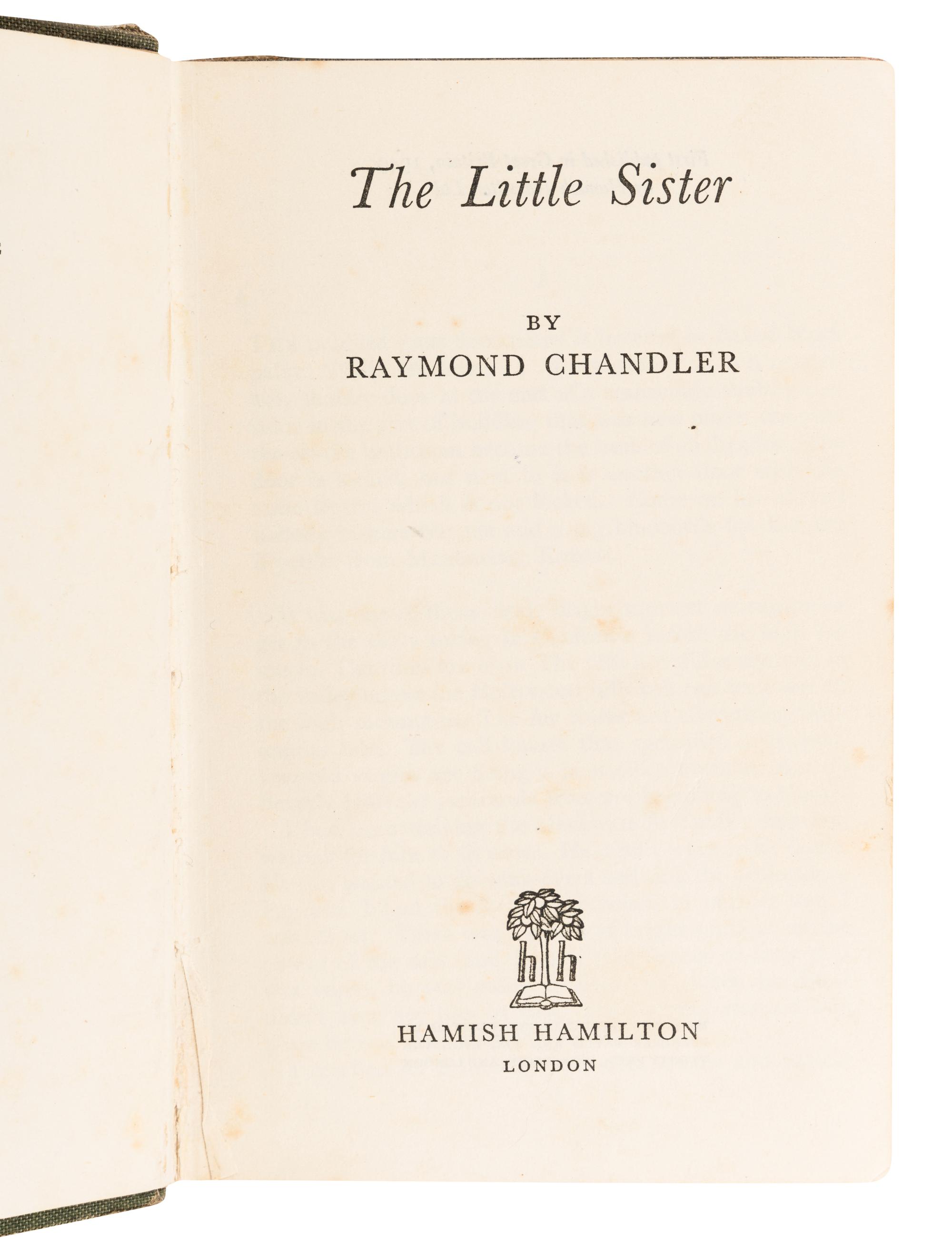CHANDLER, Raymond (1888-1959). A group of 5 works, comprising: