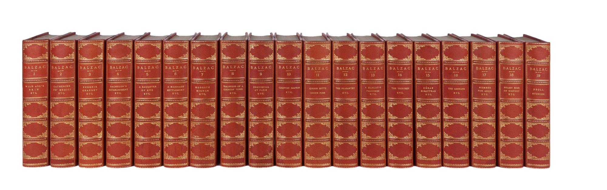 [MONASTERY HILL BINDING]. BALZAC, Honore de (1799-1850). Works . New York: Bigelow, Brown & Co., Inc., n.d.
