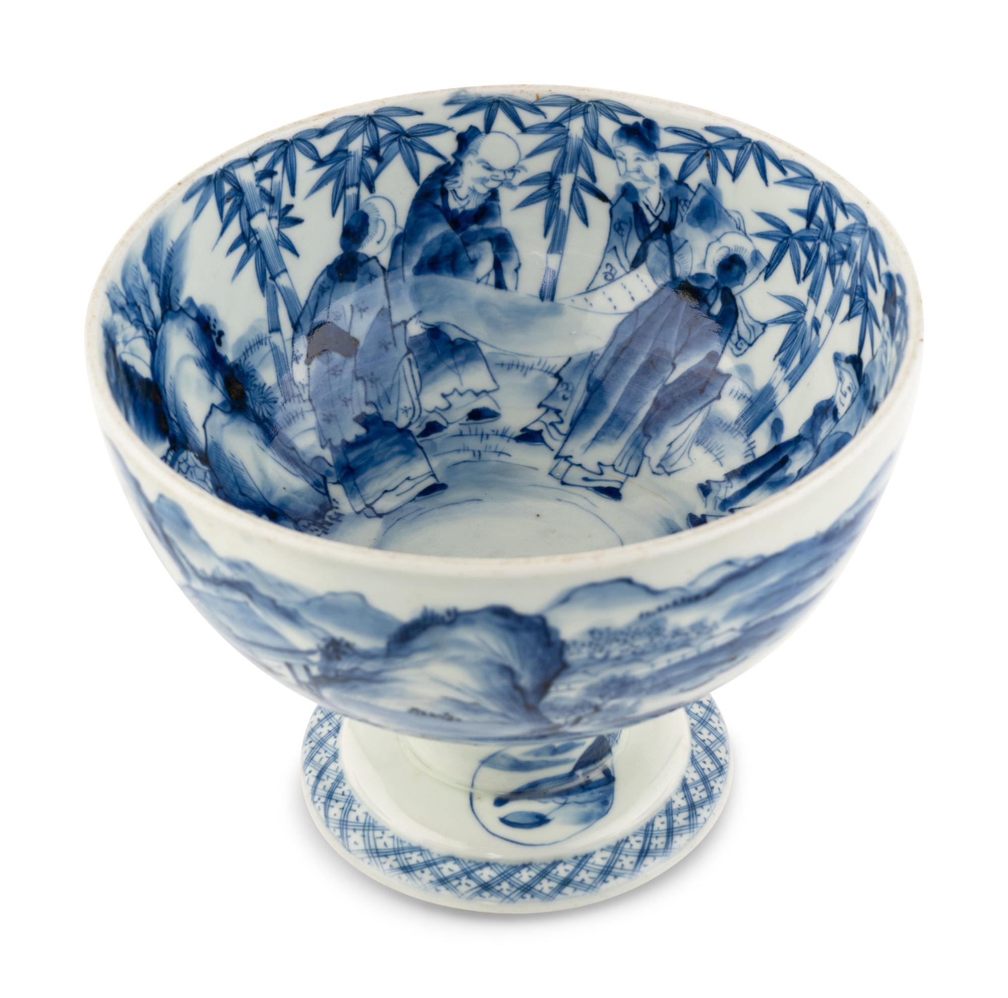 Seven Chinese Blue and White Porcelain Bowls