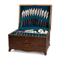 An International Silver Flatware Service in Custom Case