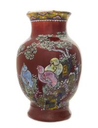 A Chinese Famille Rose Porcelain Vase 18TH/19TH CENTURY Height 11 3/4 inches. — 18TH/19TH CENTURY