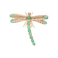 VINTAGE, EMERALD AND DIAMOND DRAGONFLY BROOCH