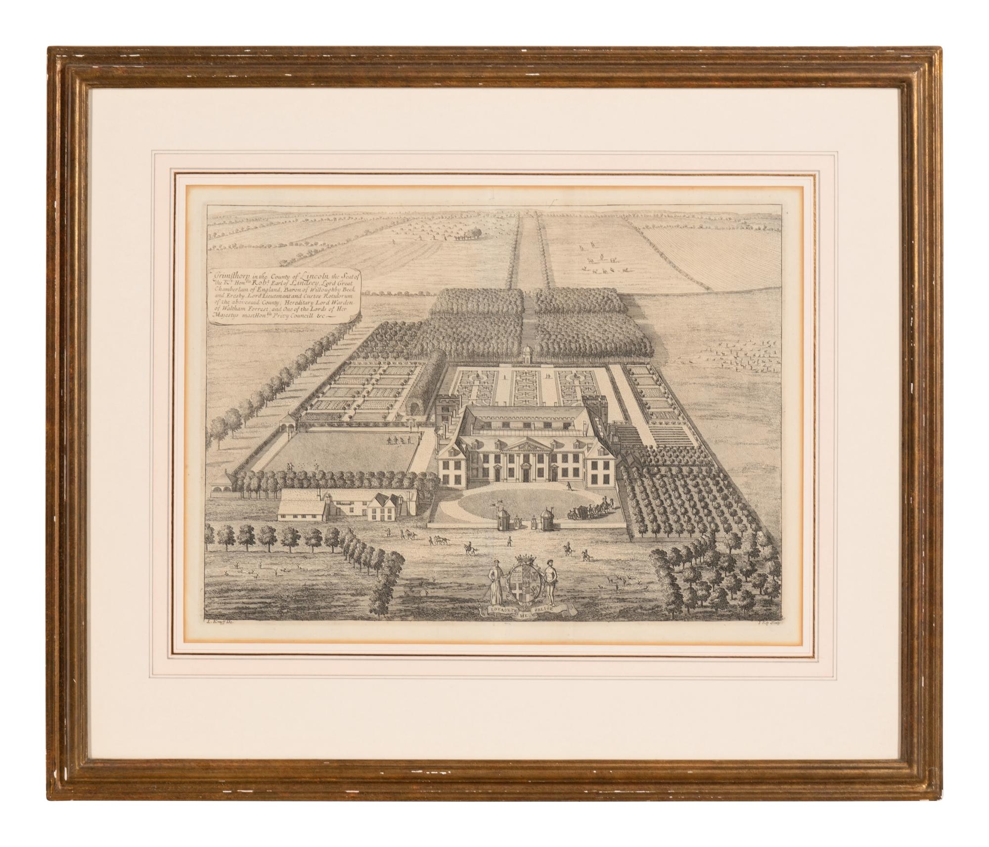 A Set of Ten Topographical Engravings in Giltwood Frames