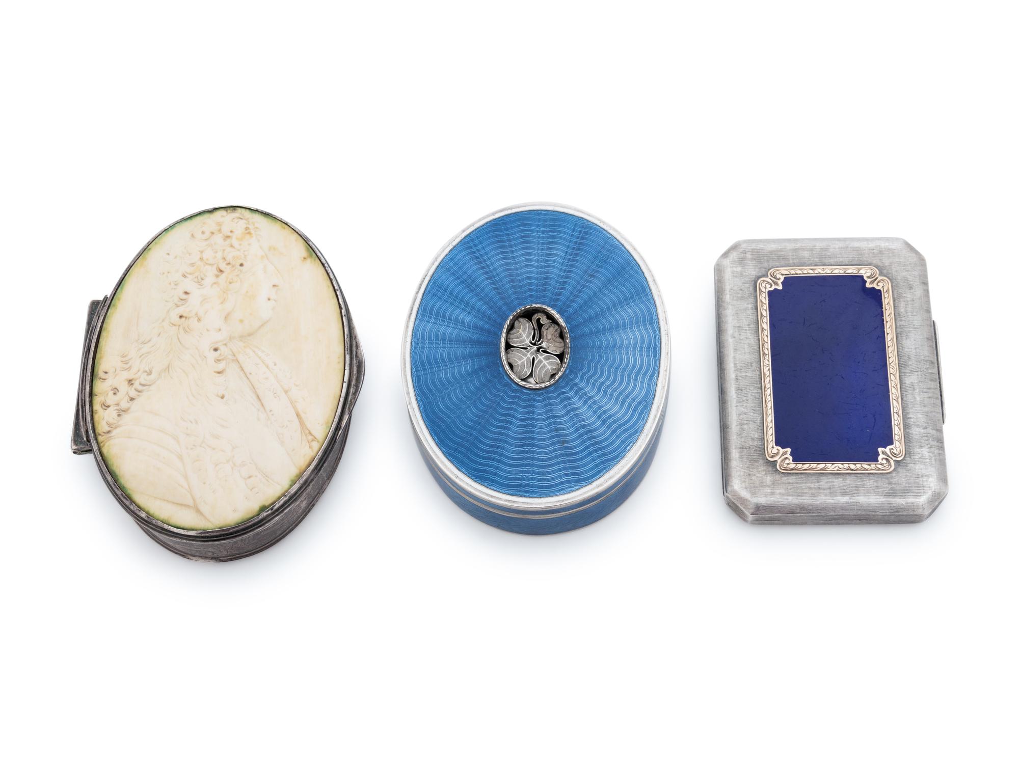 Three Silver Mounted Boxes