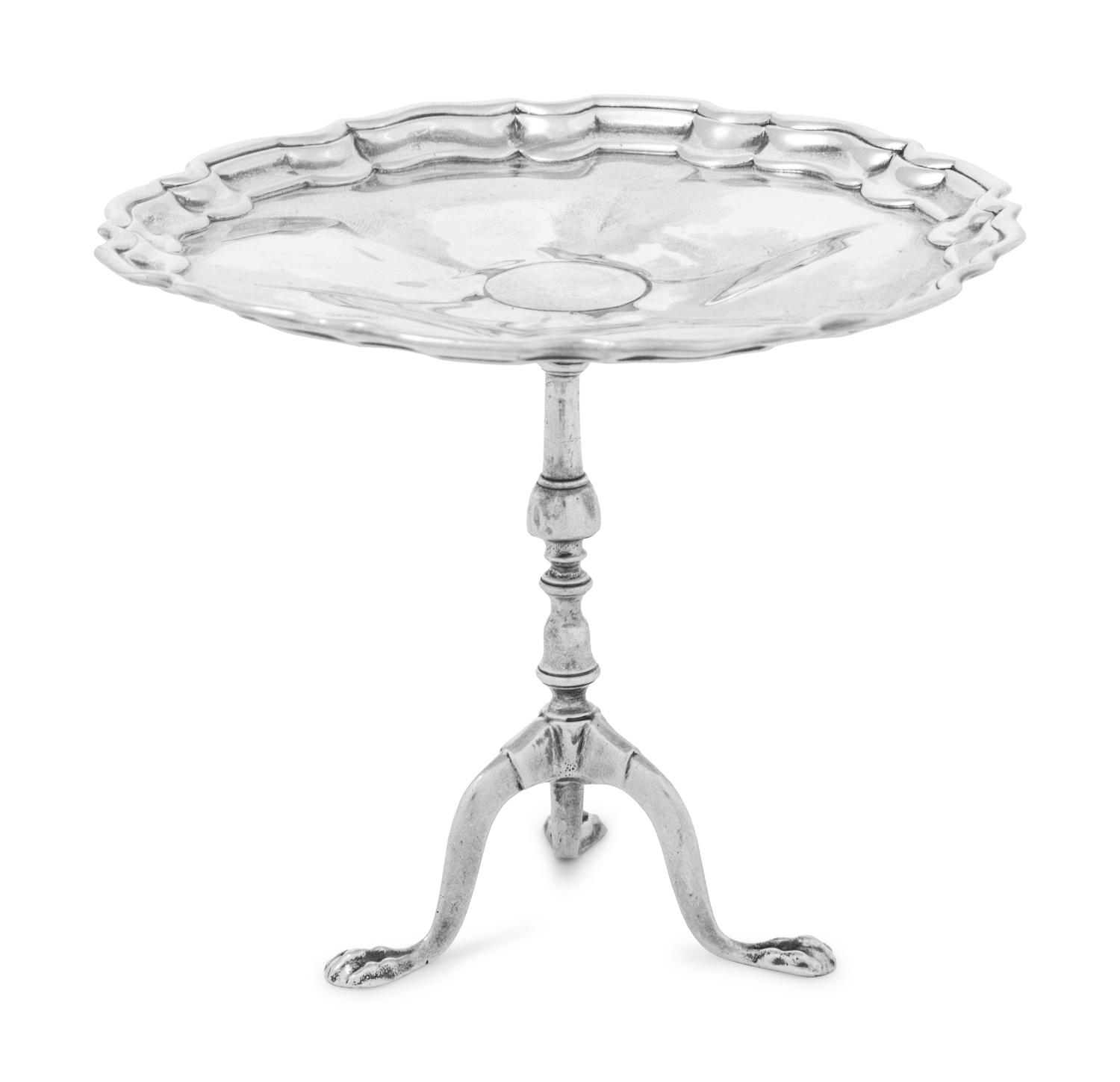 An Edwardian Silver Diminutive Tea Table
