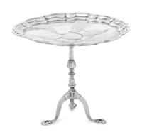 An Edwardian Silver Diminutive Tea Table