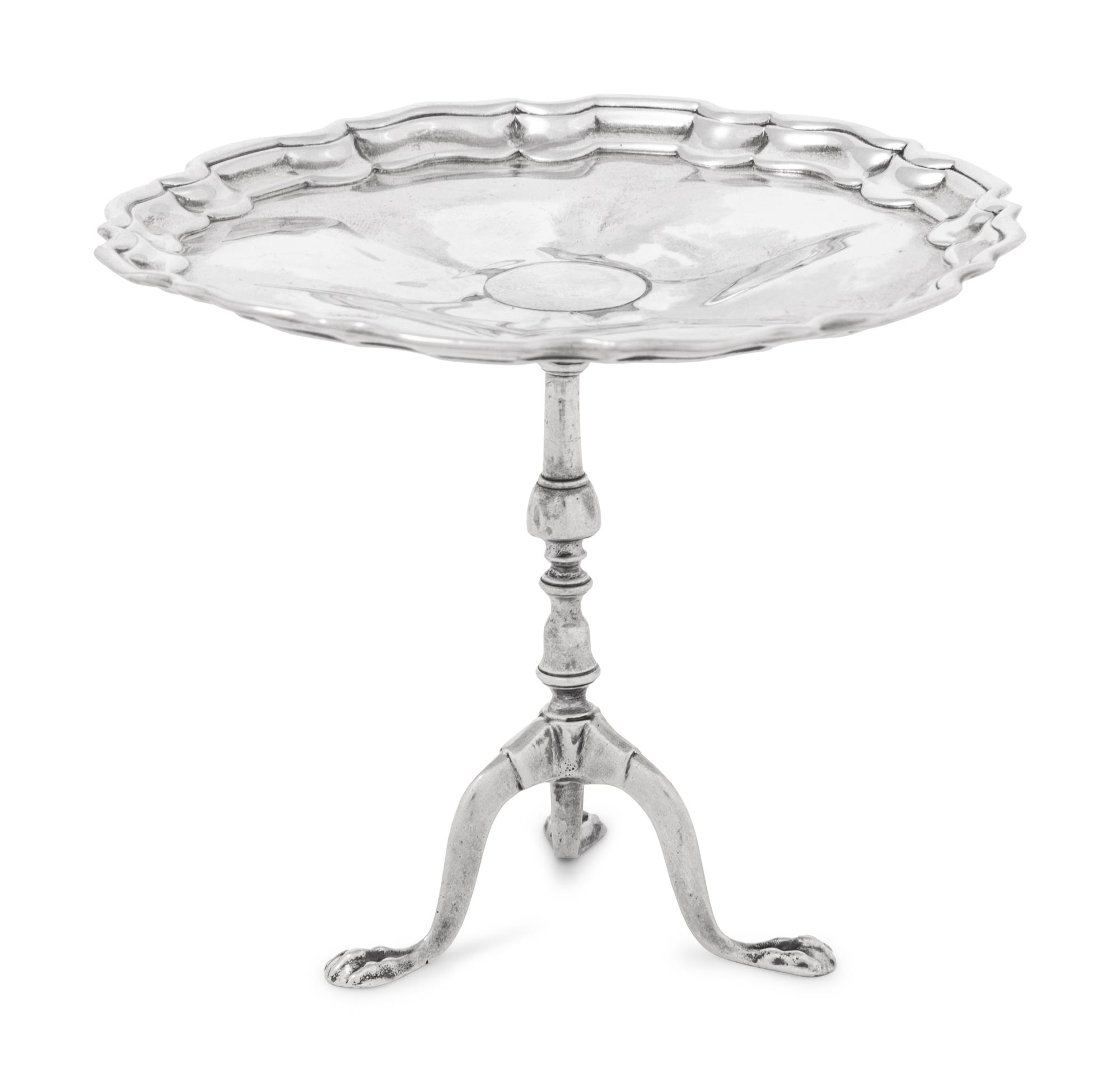 An Edwardian Silver Diminutive Tea Table
