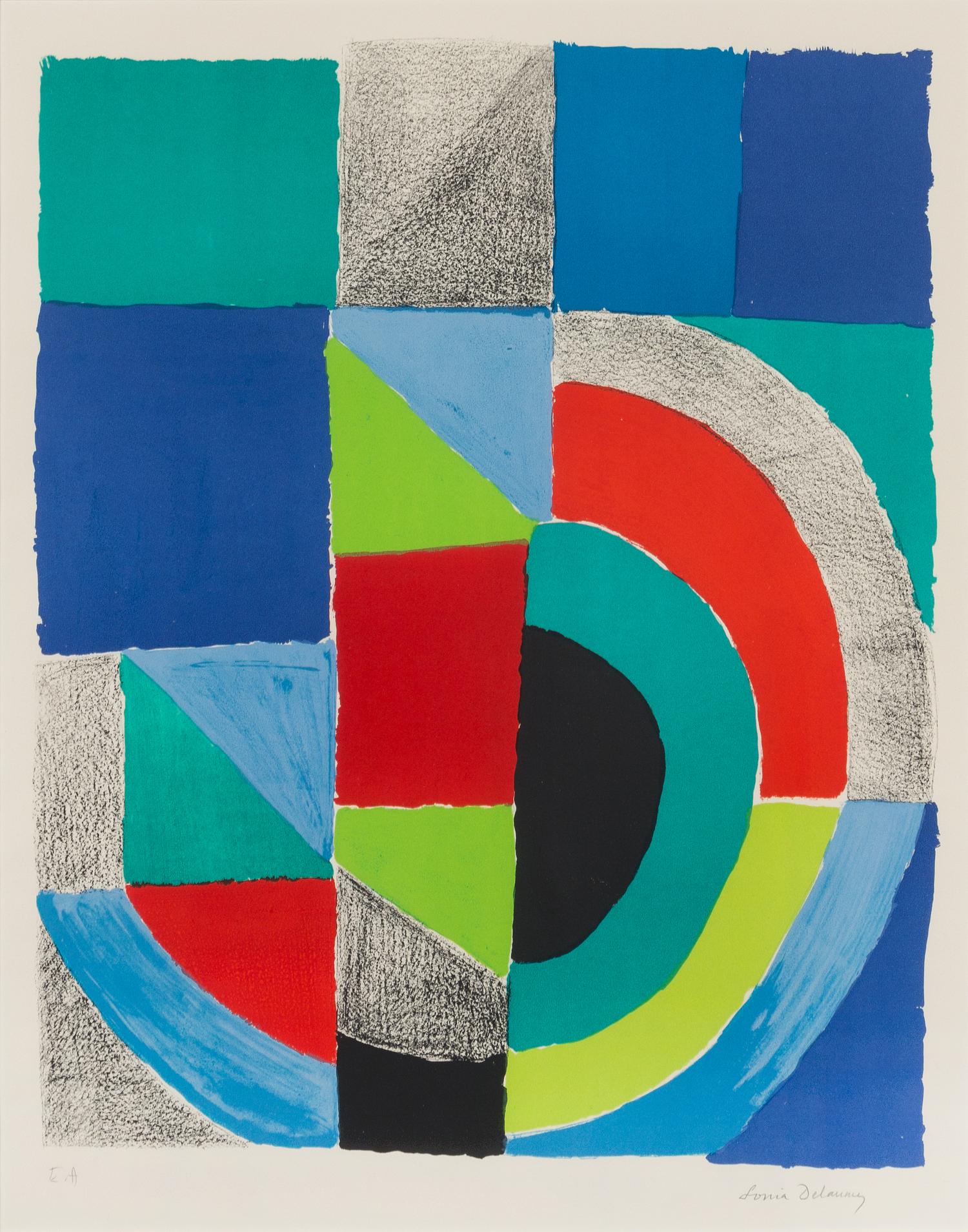 Sonia Delaunay, (Ukrainian, 1885-1979), Carre rouge, 1970